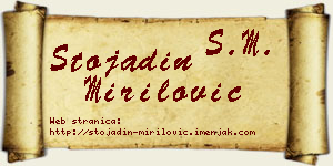 Stojadin Mirilović vizit kartica